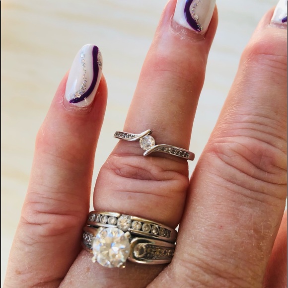 Size 7 Sterling Silver Tension Set Moissanite Channel set Diamonds Sparkly - Picture 12 of 14